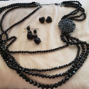 The great gatsby black onyx neckles set